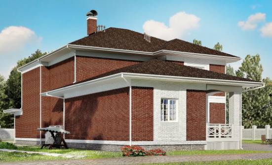 315-001-П Проект двухэтажного дома и гаражом, уютный загородный дом из кирпича Горно-Алтайск | Проекты домов от House Expert