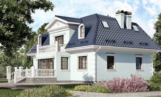 210-004-Л Проект двухэтажного дома мансардой, красивый домик из поризованных блоков Горно-Алтайск | Проекты домов от House Expert