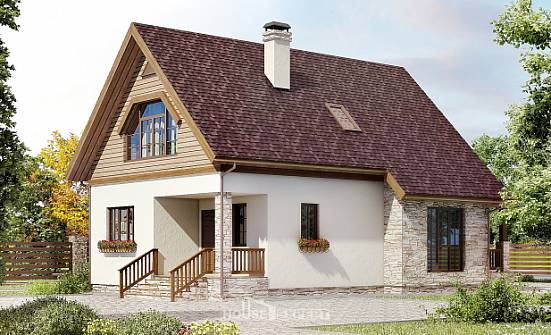 140-001-П Проект двухэтажного дома мансардой, уютный домик из твинблока Горно-Алтайск | Проекты домов от House Expert
