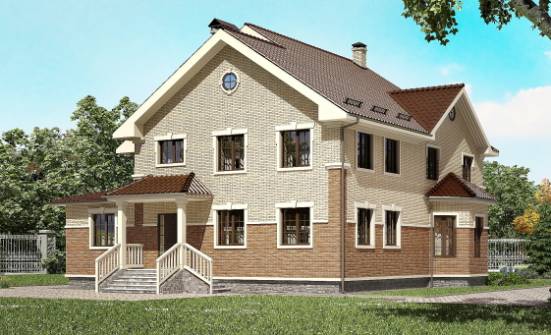 300-004-Л Проект двухэтажного дома, классический коттедж из теплоблока Горно-Алтайск | Проекты домов от House Expert