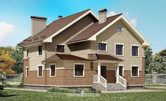 300-004-Л Проект двухэтажного дома, классический коттедж из теплоблока Горно-Алтайск | Проекты домов от House Expert