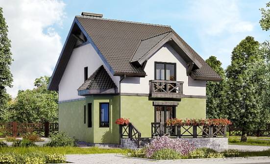 120-003-П Проект двухэтажного дома с мансардой, экономичный загородный дом из теплоблока Горно-Алтайск | Проекты домов от House Expert