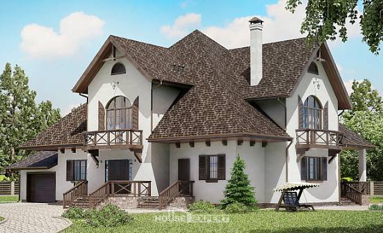 350-001-Л Проект двухэтажного дома с мансардным этажом и гаражом, современный дом из твинблока Горно-Алтайск | Проекты домов от House Expert