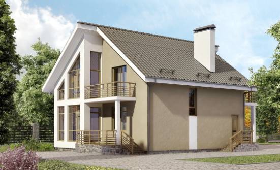 170-006-Л Проект двухэтажного дома с мансардным этажом, небольшой домик из арболита Горно-Алтайск | Проекты домов от House Expert