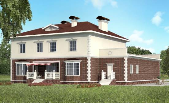 380-001-Л Проект двухэтажного дома, гараж, красивый домик из кирпича Горно-Алтайск | Проекты домов от House Expert