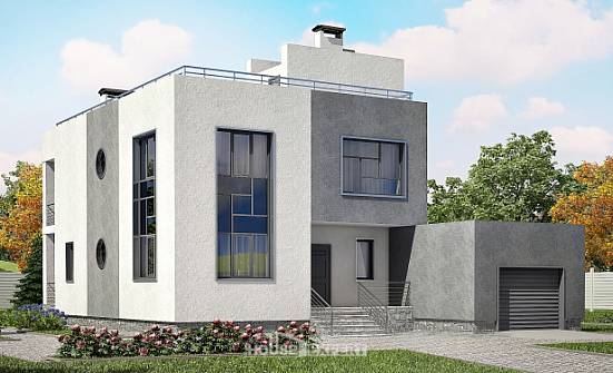 255-001-П Проект двухэтажного дома и гаражом, огромный домик из керамзитобетонных блоков Горно-Алтайск | Проекты домов от House Expert