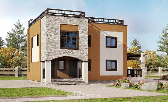 150-010-Л Проект двухэтажного дома, бюджетный загородный дом из кирпича Горно-Алтайск | Проекты домов от House Expert