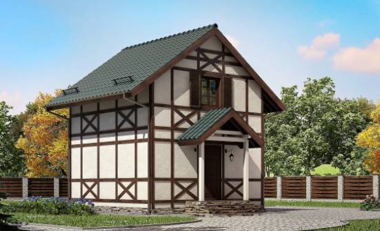 060-002-П Проект двухэтажного дома с мансардой, доступный коттедж из бревен Горно-Алтайск | Проекты домов от House Expert
