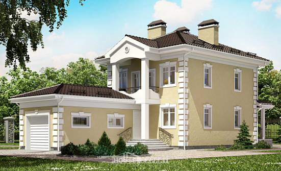 150-006-Л Проект двухэтажного дома и гаражом, бюджетный загородный дом из теплоблока Горно-Алтайск | Проекты домов от House Expert