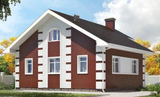 115-001-П Проект двухэтажного дома с мансардой, простой коттедж из блока Горно-Алтайск | Проекты домов от House Expert