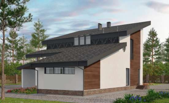 230-001-П Проект двухэтажного дома мансардой, красивый домик из кирпича Горно-Алтайск | Проекты домов от House Expert