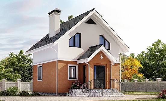 070-001-Л Проект двухэтажного дома с мансардным этажом, доступный загородный дом из пеноблока Горно-Алтайск | Проекты домов от House Expert