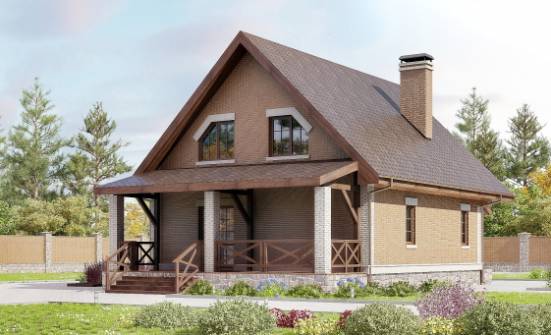 160-011-Л Проект двухэтажного дома с мансардой, скромный коттедж из блока Горно-Алтайск | Проекты домов от House Expert