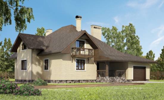275-003-П Проект двухэтажного дома с мансардой, гараж, современный домик из кирпича Горно-Алтайск | Проекты домов от House Expert