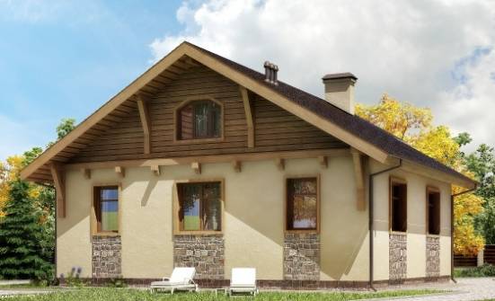 080-002-П Проект одноэтажного дома, миниатюрный домик из теплоблока Горно-Алтайск | Проекты одноэтажных домов от House Expert