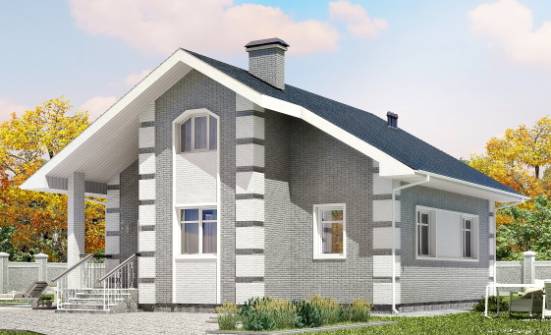 115-001-Л Проект двухэтажного дома мансардой, компактный домик из теплоблока Горно-Алтайск | Проекты домов от House Expert