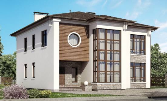 300-005-П Проект двухэтажного дома, современный коттедж из кирпича Горно-Алтайск | Проекты домов от House Expert