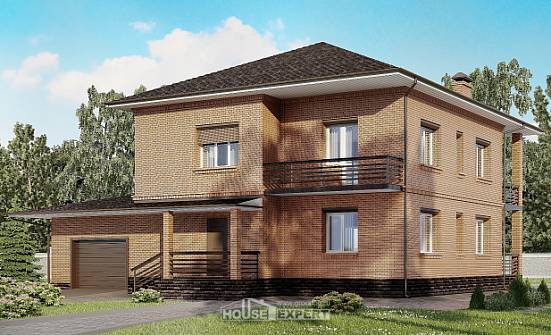 245-003-Л Проект двухэтажного дома, гараж, средний загородный дом из кирпича Горно-Алтайск | Проекты домов от House Expert