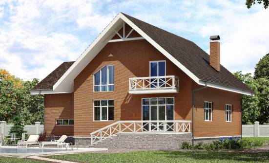 215-001-П Проект двухэтажного дома с мансардой, гараж, красивый загородный дом из арболита Горно-Алтайск | Проекты домов от House Expert