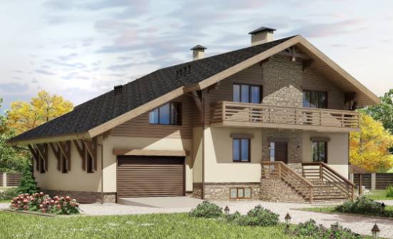 420-001-Л Проект трехэтажного дома с мансардой и гаражом, красивый домик из кирпича Горно-Алтайск | Проекты домов от House Expert