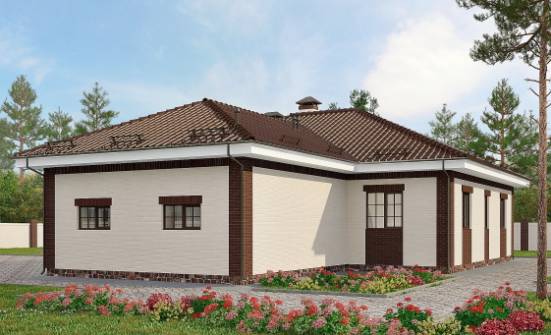 160-015-П Проект одноэтажного дома и гаражом, недорогой коттедж из поризованных блоков Горно-Алтайск | Проекты домов от House Expert