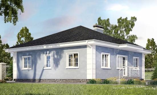 100-001-П Проект одноэтажного дома, уютный дом из теплоблока Горно-Алтайск | Проекты одноэтажных домов от House Expert