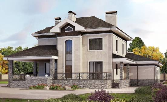 365-001-Л Проект трехэтажного дома, гараж, просторный загородный дом из кирпича Горно-Алтайск | Проекты домов от House Expert