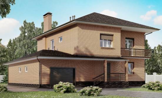 245-003-Л Проект двухэтажного дома, гараж, средний загородный дом из кирпича Горно-Алтайск | Проекты домов от House Expert
