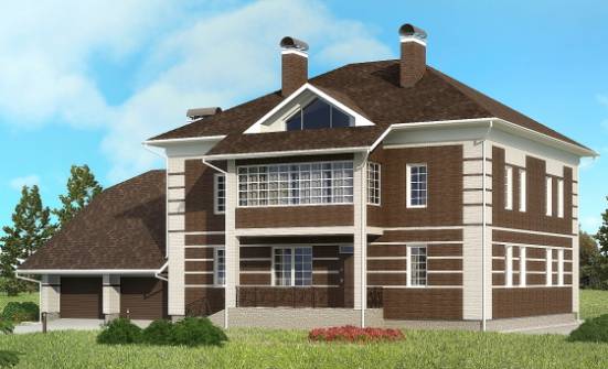 505-002-Л Проект трехэтажного дома и гаражом, огромный коттедж из кирпича Горно-Алтайск | Проекты домов от House Expert