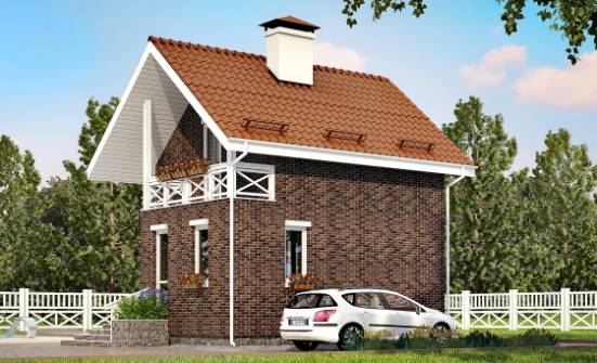 045-001-Л Проект двухэтажного дома с мансардным этажом, бюджетный загородный дом из газобетона Горно-Алтайск | Проекты домов от House Expert