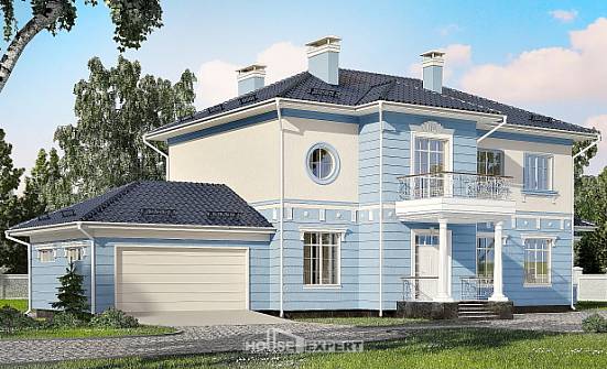 285-003-Л Проект двухэтажного дома, гараж, современный загородный дом из кирпича Горно-Алтайск | Проекты домов от House Expert