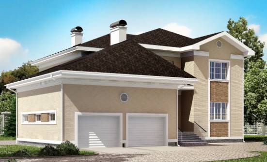 335-001-Л Проект двухэтажного дома, гараж, просторный загородный дом из кирпича Горно-Алтайск | Проекты домов от House Expert