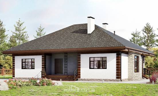 135-003-П Проект одноэтажного дома, современный домик из бризолита Горно-Алтайск | Проекты домов от House Expert