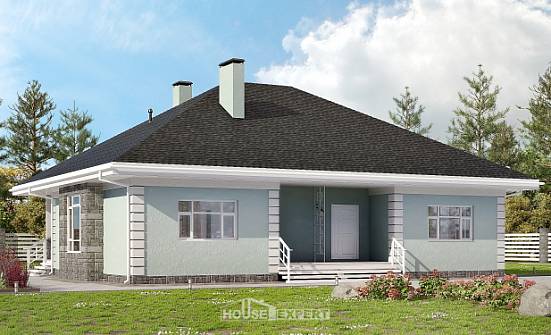 135-003-Л Проект одноэтажного дома, красивый коттедж из теплоблока Горно-Алтайск | Проекты домов от House Expert