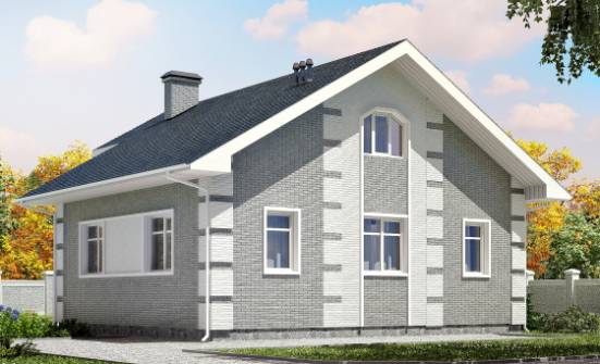 115-001-Л Проект двухэтажного дома мансардой, компактный домик из теплоблока Горно-Алтайск | Проекты домов от House Expert