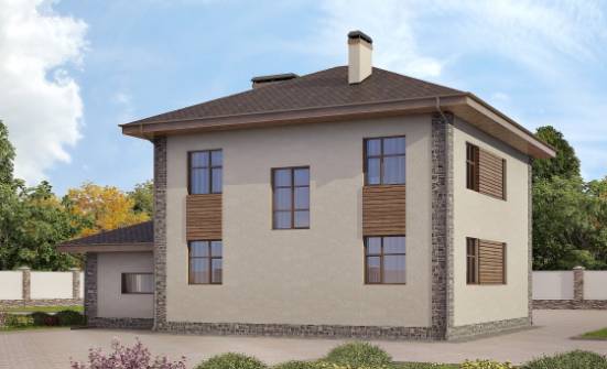 185-004-П Проект двухэтажного дома, гараж, уютный загородный дом из арболита Горно-Алтайск | Проекты домов от House Expert