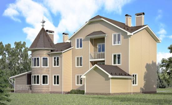 555-001-Л Проект трехэтажного дома мансардный этаж и гаражом, классический загородный дом из поризованных блоков Горно-Алтайск | Проекты домов от House Expert