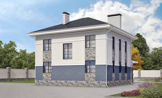 150-014-Л Проект двухэтажного дома, скромный коттедж из бризолита Горно-Алтайск | Проекты домов от House Expert