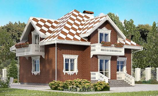 155-003-Л Проект двухэтажного дома с мансардным этажом, гараж, классический загородный дом из бризолита Горно-Алтайск | Проекты домов от House Expert