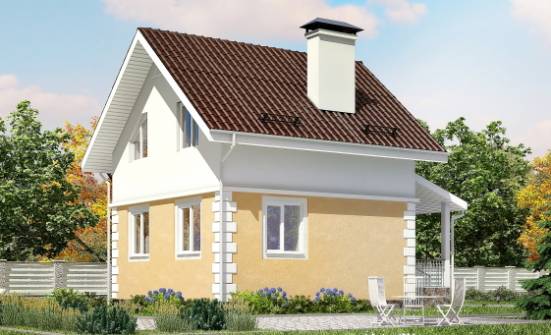 070-002-П Проект двухэтажного дома с мансардным этажом, скромный загородный дом из арболита Горно-Алтайск | Проекты домов от House Expert