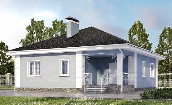 100-001-П Проект одноэтажного дома, уютный дом из теплоблока Горно-Алтайск | Проекты домов от House Expert