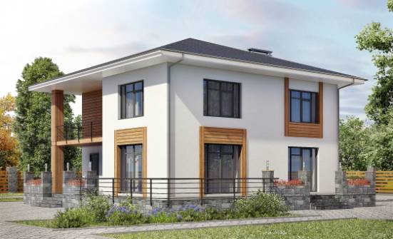 180-015-П Проект двухэтажного дома, бюджетный дом из арболита Горно-Алтайск | Проекты домов от House Expert