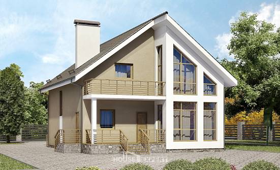 170-006-Л Проект двухэтажного дома с мансардным этажом, небольшой домик из арболита Горно-Алтайск | Проекты домов от House Expert