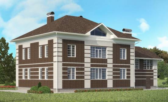 505-002-Л Проект трехэтажного дома и гаражом, огромный коттедж из кирпича Горно-Алтайск | Проекты домов от House Expert