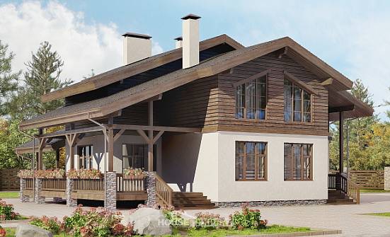 210-006-Л Проект двухэтажного дома с мансардным этажом, средний загородный дом из кирпича Горно-Алтайск | Проекты домов от House Expert