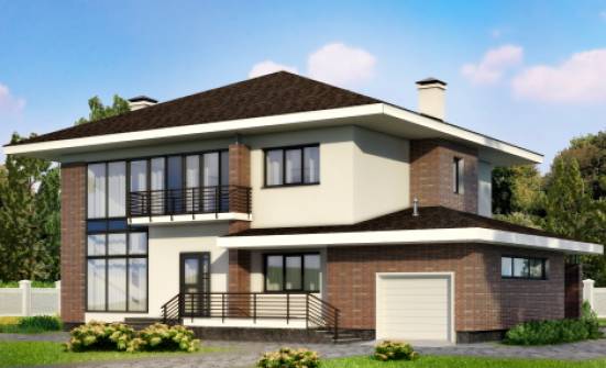 275-002-П Проект двухэтажного дома, гараж, огромный загородный дом из кирпича Горно-Алтайск | Проекты домов от House Expert