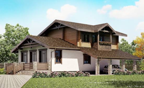 170-004-Л Проект двухэтажного дома мансардный этаж, гараж, уютный дом из арболита из дерева Горно-Алтайск | Проекты домов от House Expert