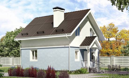 095-002-П Проект двухэтажного дома мансардный этаж, бюджетный домик из твинблока Горно-Алтайск | Проекты домов от House Expert
