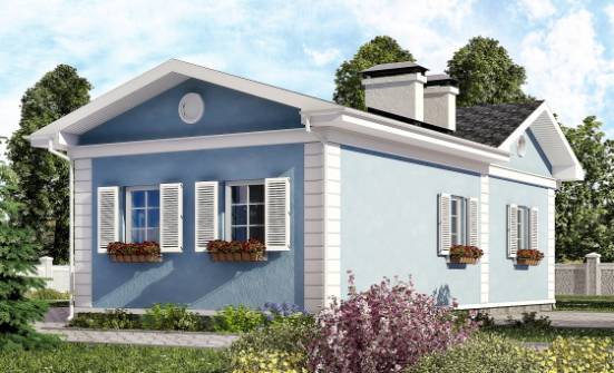 090-004-П Проект одноэтажного дома, компактный загородный дом из пеноблока Горно-Алтайск | Проекты одноэтажных домов от House Expert