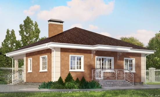 100-001-Л Проект одноэтажного дома, экономичный загородный дом из арболита Горно-Алтайск | Проекты одноэтажных домов от House Expert